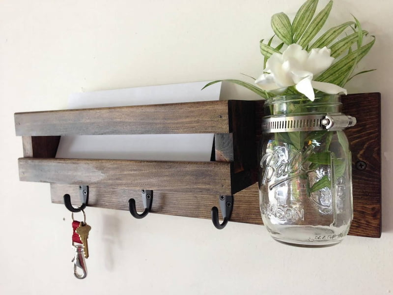 جاکلیدی دیواری سفید؛ فانتزی سنتی چوبی مقاوم polyester