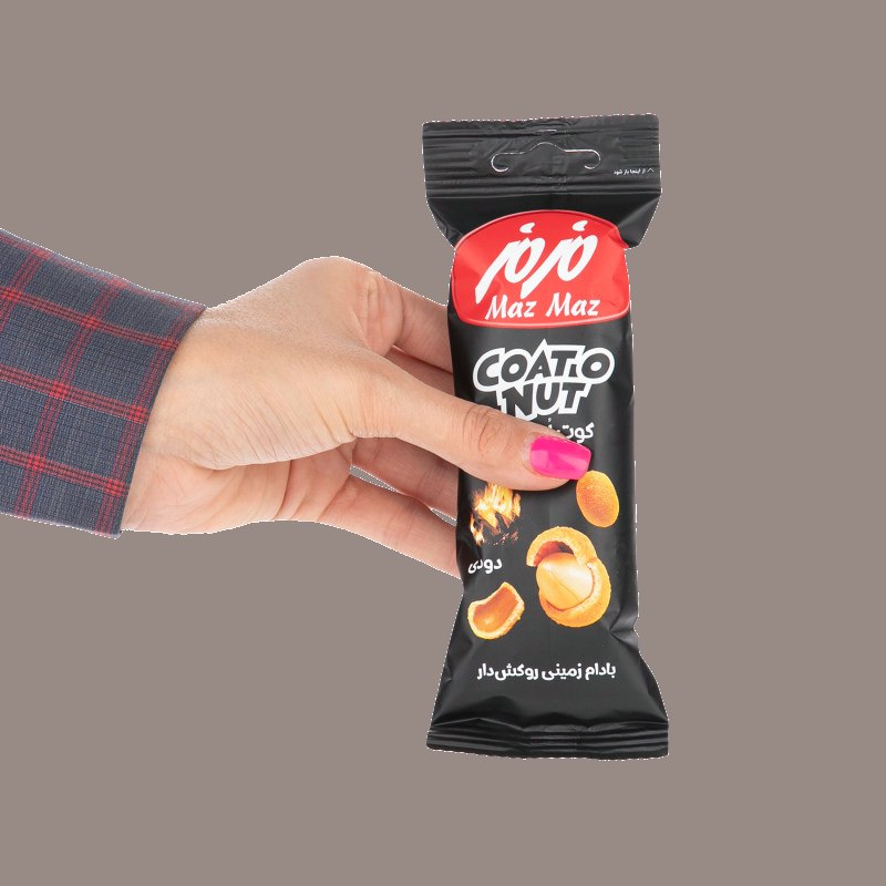 بادام زمینی روکش دار دودی مزمز؛ باربیکیو تندمزه ضد کم خونی فیبر آهن بسته 45 200 گرمی