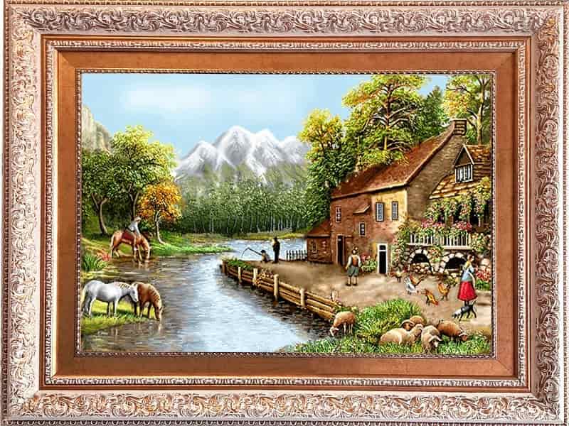 تابلو فرش چاپی تبریز؛ ماشینی منازل ادارات 2 طرح گل حیوانات