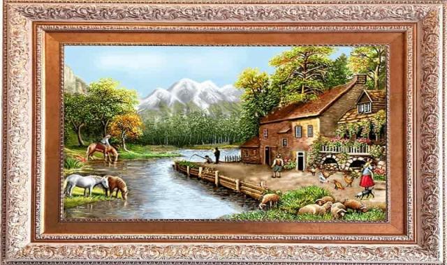 تابلو فرش چاپی تبریز؛ ماشینی منازل ادارات 2 طرح گل حیوانات