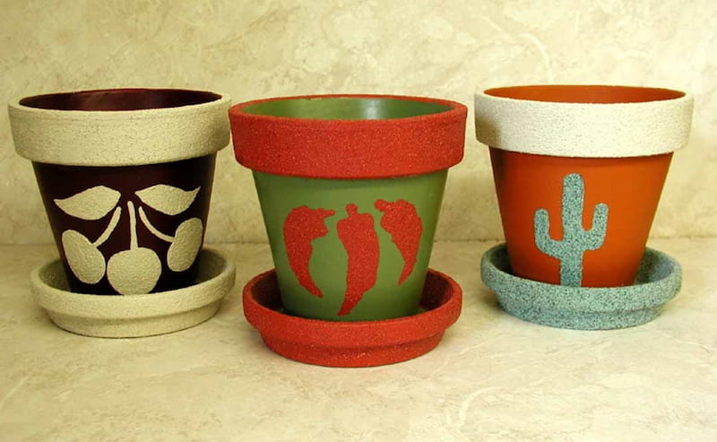 زیر گلدانی سرامیکی مربعی؛ ساده چرخ دار 2 رنگ سفید کرم