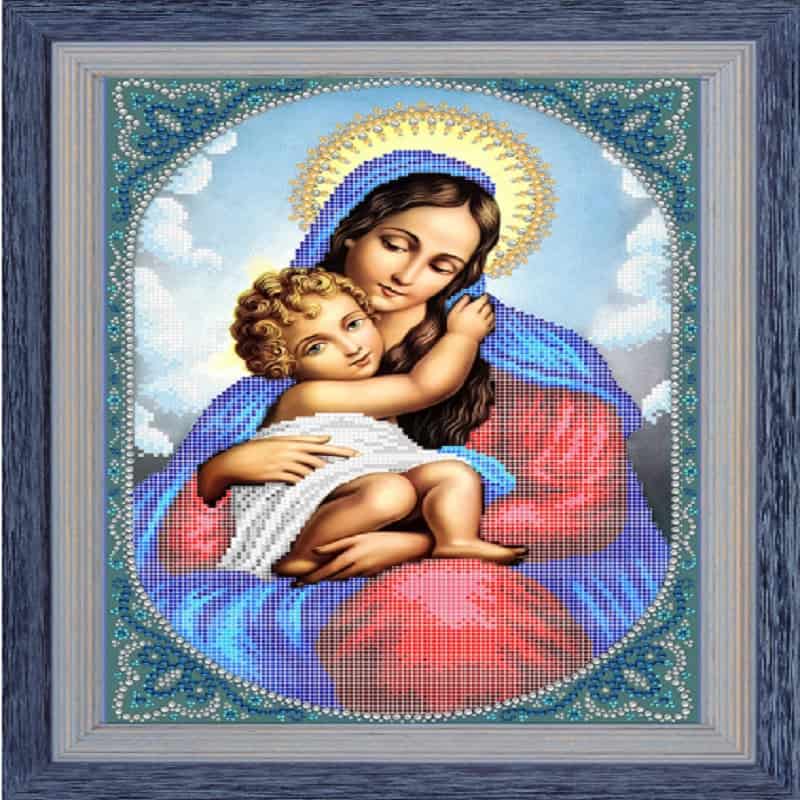 تابلو فرش حضرت مریم؛ پشمی اکریلیک 1000 شانه مستطیل مربع