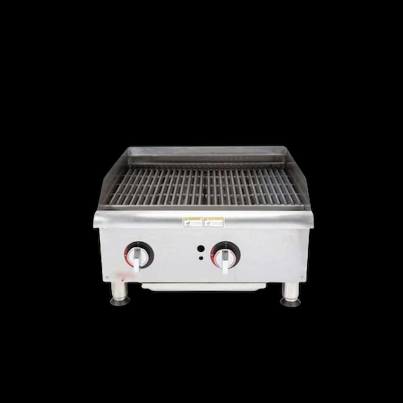 دستگاه گریل ذغالی؛ چدن شیاردار استیل رستوران grill