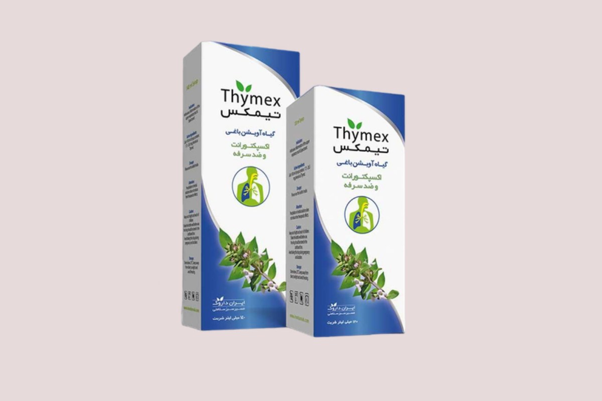 شربت گیاهی تیمکس برای کودکان؛ عصاره آویشن عسل بسته بندی شیشه ای Thymex