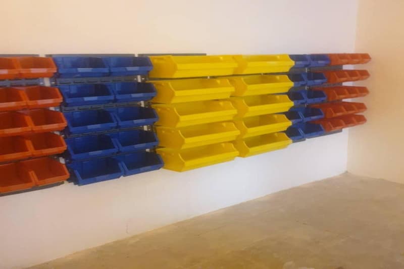 جعبه پالت؛ پلاستیکی چوبی 80*60 سانتیمتری قرمز آبی