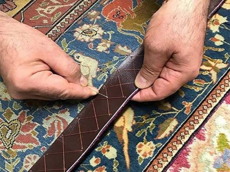 چرم دور فرش؛ طبیعی قابل سوزن زدن مانع سر خوردن Leather