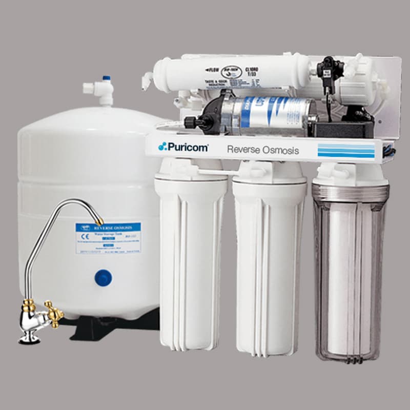 دستگاه تصفیه آب پیوریکام؛ فیلتر ممبران ظرفیت مخزن 50 گالن Taiwan