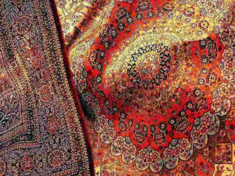 ترمه رومیزی سرمه دوزی شده؛ ارتجاعی ترنج جقه بوته Silk