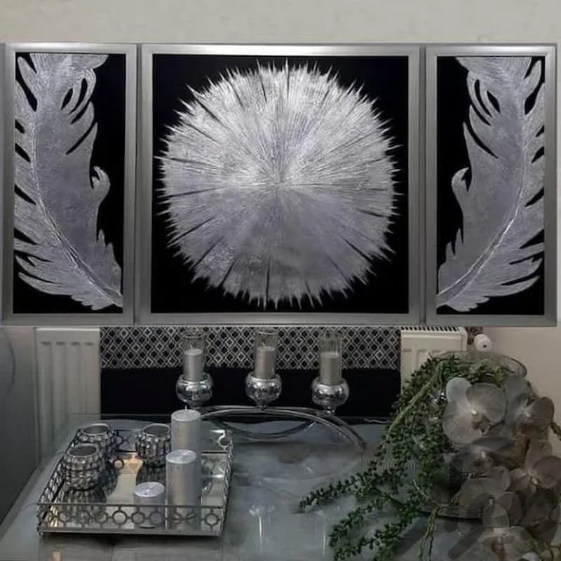 تابلو نقره کادویی (پرده نقاشی) آلیاژ طلا مس مشکی 2 نوع سنتی کلاسیک