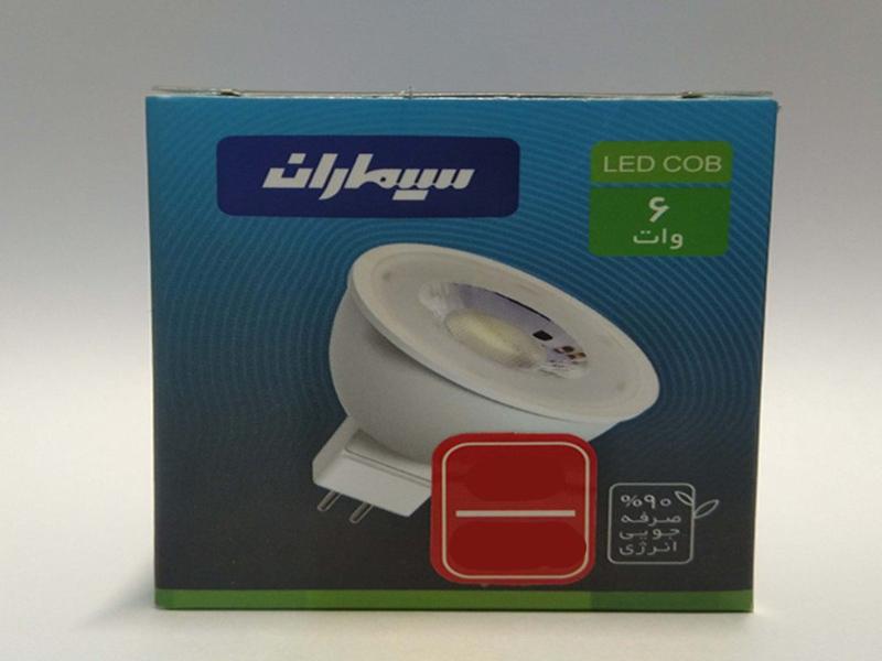 لامپ هالوژن 6 وات سیماران؛ مصرف برق کم (زرد مهتابی) پوشش عایق