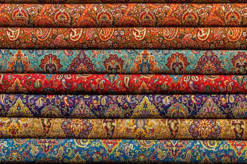 ترمه قدیمی (پارچه کشمیری) دست دوز رومیزی سجاده 3 رنگ آبی سبز فیروزه ای