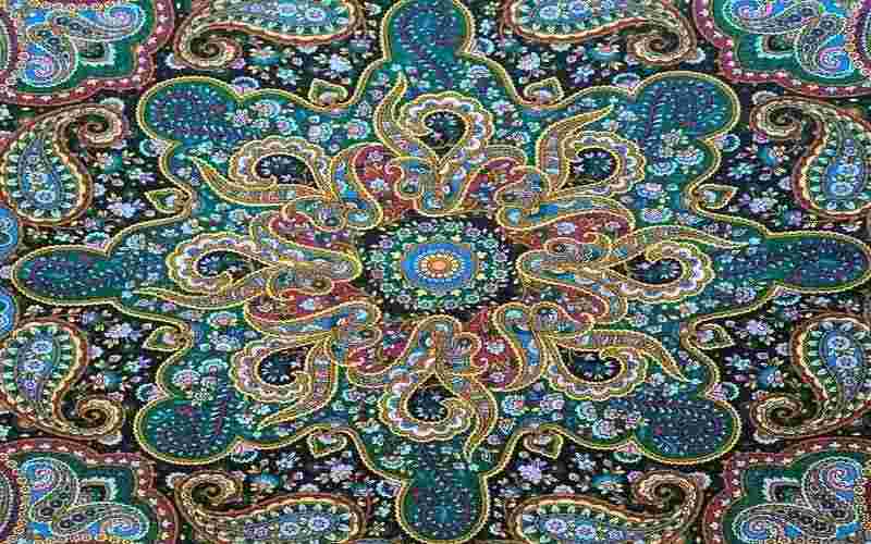 ترمه حسینی یزد؛ دستبافت ماشینی گل درشت محکم Yazd