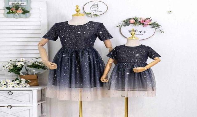 لباس مجلسی خوشگل کوتاه؛ سفید مشکی لمه گیپور سایز (38*52) ساده عروسکی