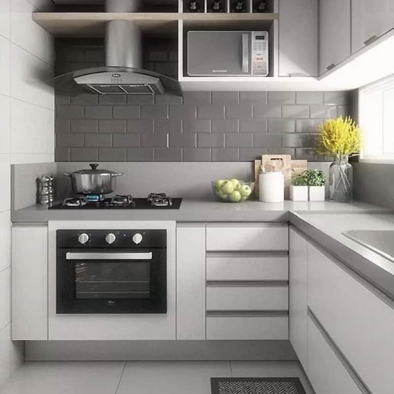 ام دی اف رنگ سفید مات؛ چگالی کم سرویس مبلمان آشپزخانه ابعاد 122*244