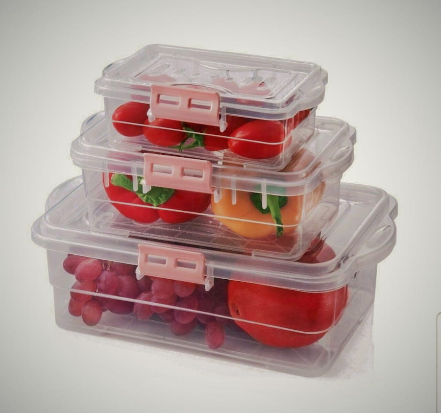 ظرف پلاستیکی درب دار مستطیلی؛ محکم سبک 4 رنگ صورتی سبز زرد سفید