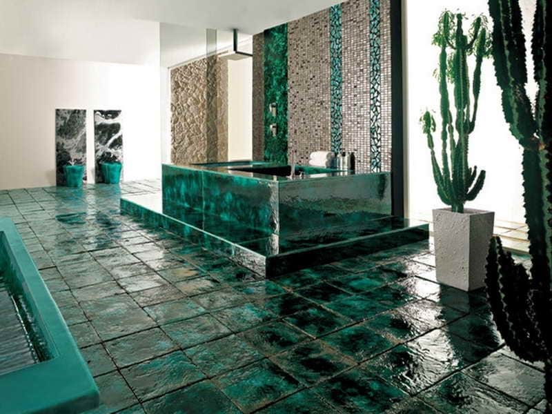 کاشی و سرامیک باقرزاده کرج؛ شن خاک رس شیشه ای موزائیکی آبی Gray