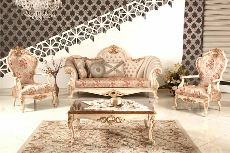 مبل چستر با پارچه مایا؛ چوبی فلزی (6 12) نفره قهوه ای Maya