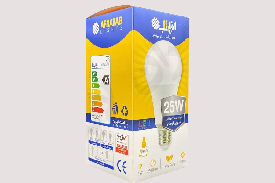 لامپ ال ای دی 10 وات افراتاب؛ طول عمر بالا (مهتابی آفتابی) 25000 ساعت