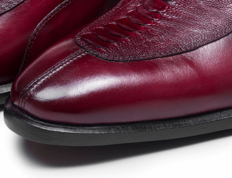 چرم پای شترمرغ؛ انعطاف پذیری بالا قابل شستشو 3 کاربرد کفش پالتو جاکلیدی ostrich