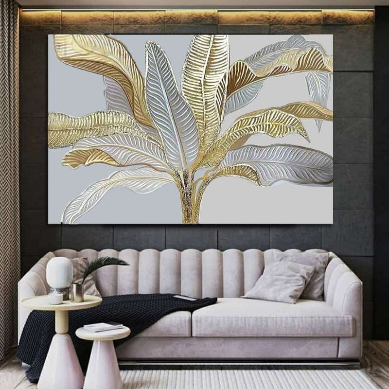 تابلو دکوراتیو ورق نقره؛ مشکی زرد نقش برجسته 100 عیار