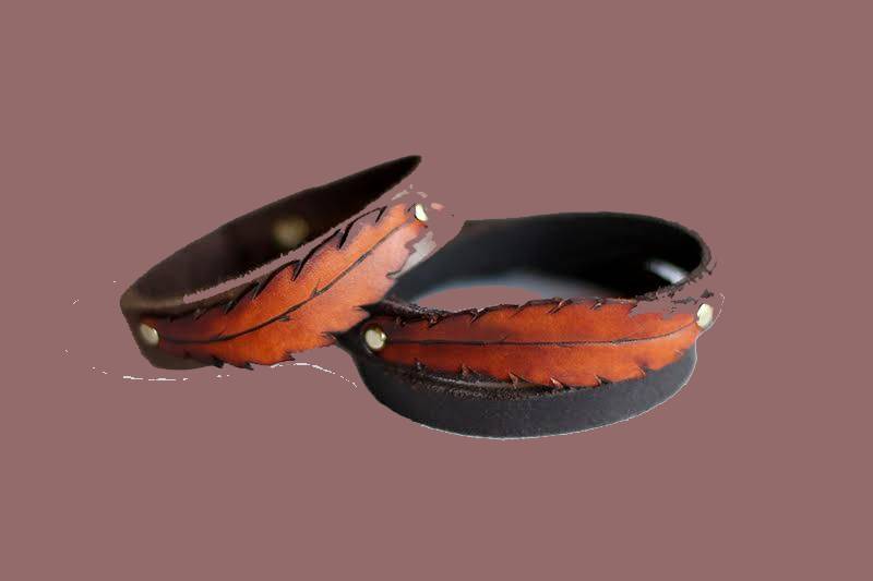 دستبند چرم قهوه ای؛ گیره گره مقاومت بالا 2 جنس طلا نقره