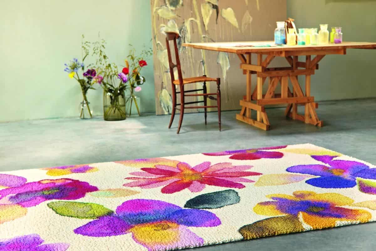 گلیم فرش مدرن و فانتزی؛ دستی ماشینی 3 رنگ قرمز سرمه ای طوسی