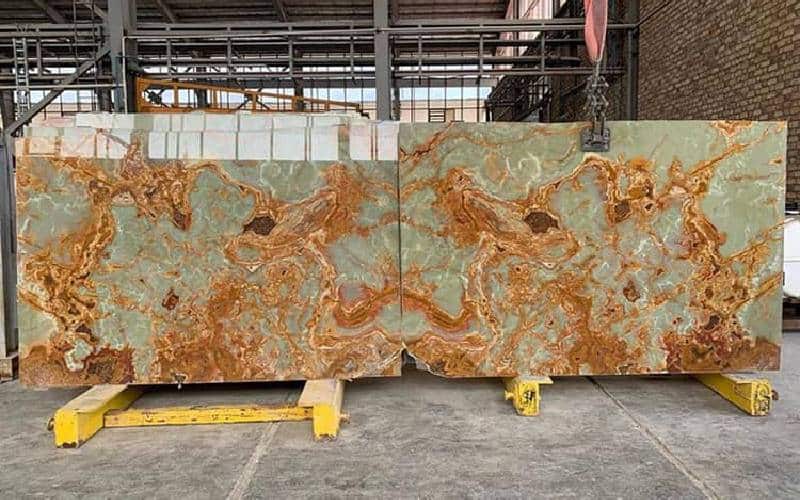 سنگ مصنوعی اونیکس؛ نما کف دیوار 2 طرح ساده رگه دار (40*40 60*60) سانتی متر