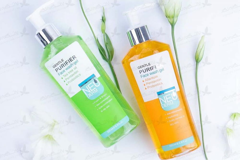 شوینده صورت نئودرم؛ ژل مایع فوم شفاف ضد آکنه ساخت IRAN