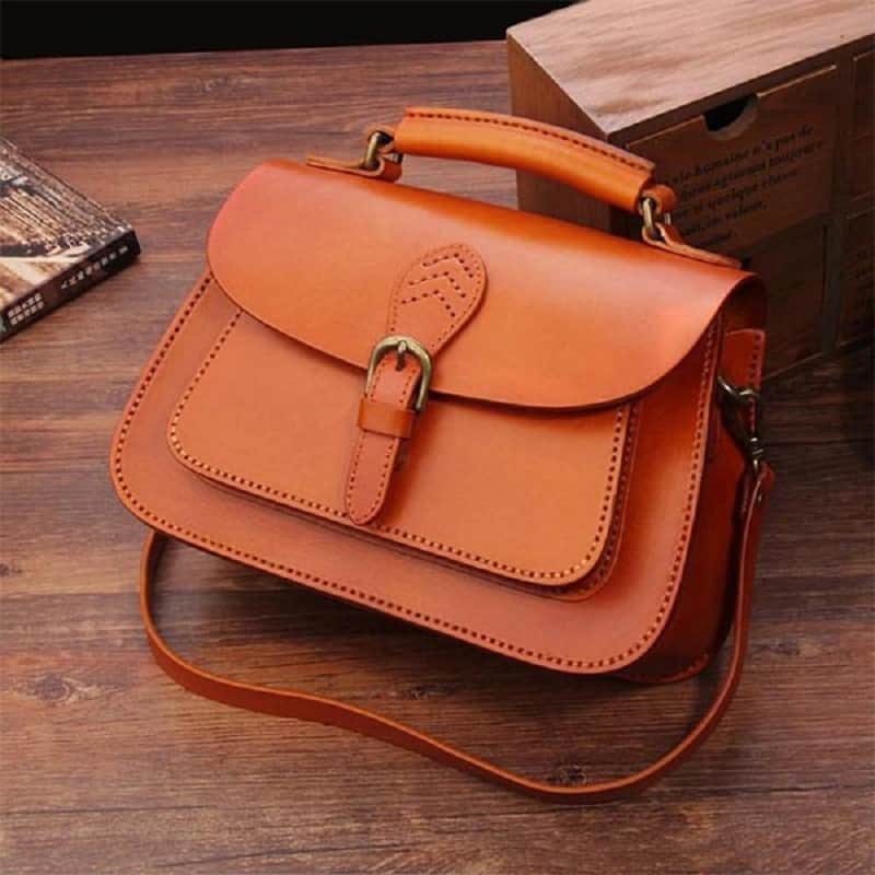 کیف چرم شیک زنانه (ساک) مستطیلی مربعی ضدخش 3 رنگ عسلی قهوه ای مشکی