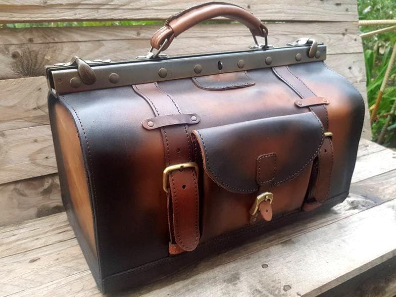 کیف چرم بوفالو اصفهان؛ اداری مجلسی (مشکی شتری) مردانه زنانه Esfahan