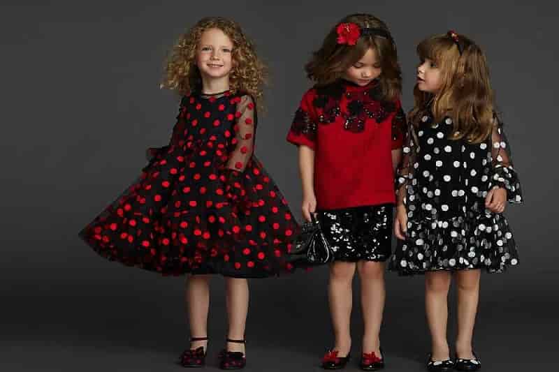 لباس دخترانه زیر دو سال؛ قرمز نارنجی 2 مدل طرح دار یقه گرد