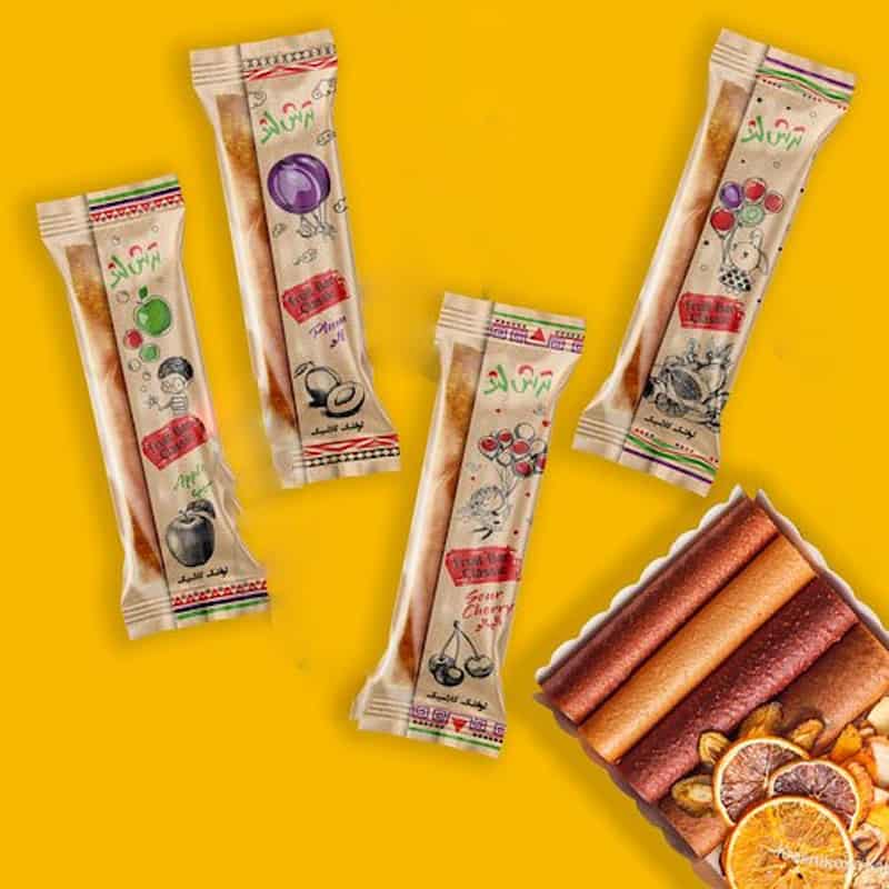 لواشک پذیرایی ترش لند؛ مخلوط 3 طعم آلبالو انار سیب (500 900) گرمی