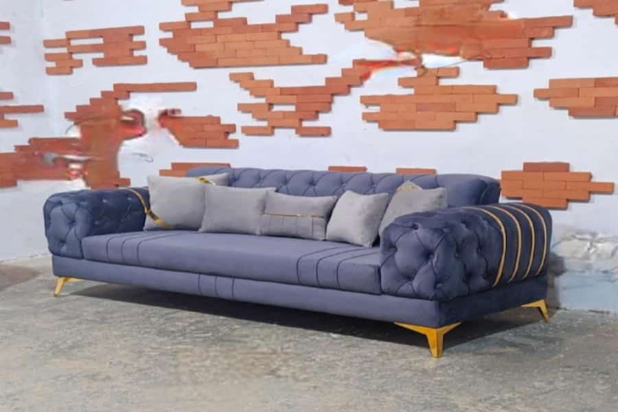 مبل چستر با پارچه جاسمین؛ سنتی (6 12) نفره دو رنگ سفید کرم