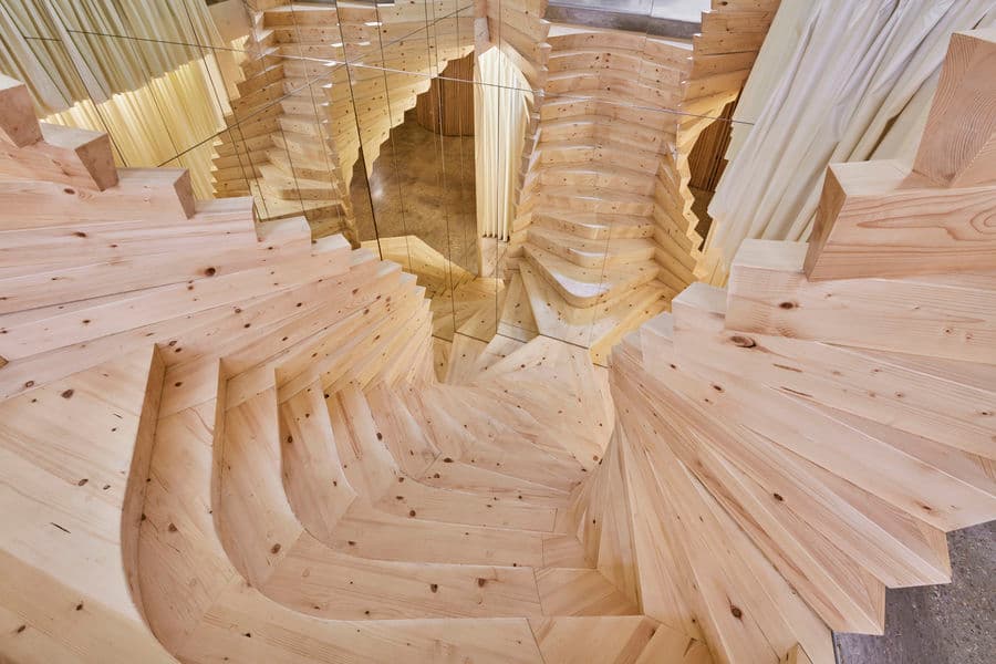 سرامیک طرح چوب پله؛ سنگ دکوراسیون خانه رنگ (مات براق تیره) عایق ضد آب