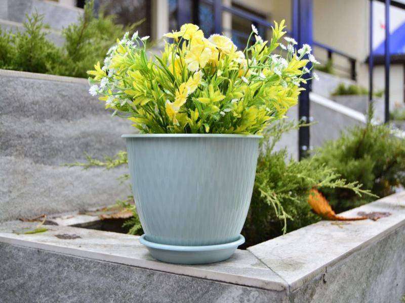 گلدان پلاستیکی بزرگ ارزان؛ زهکشی رنگبندی سفید صورتی Balcony