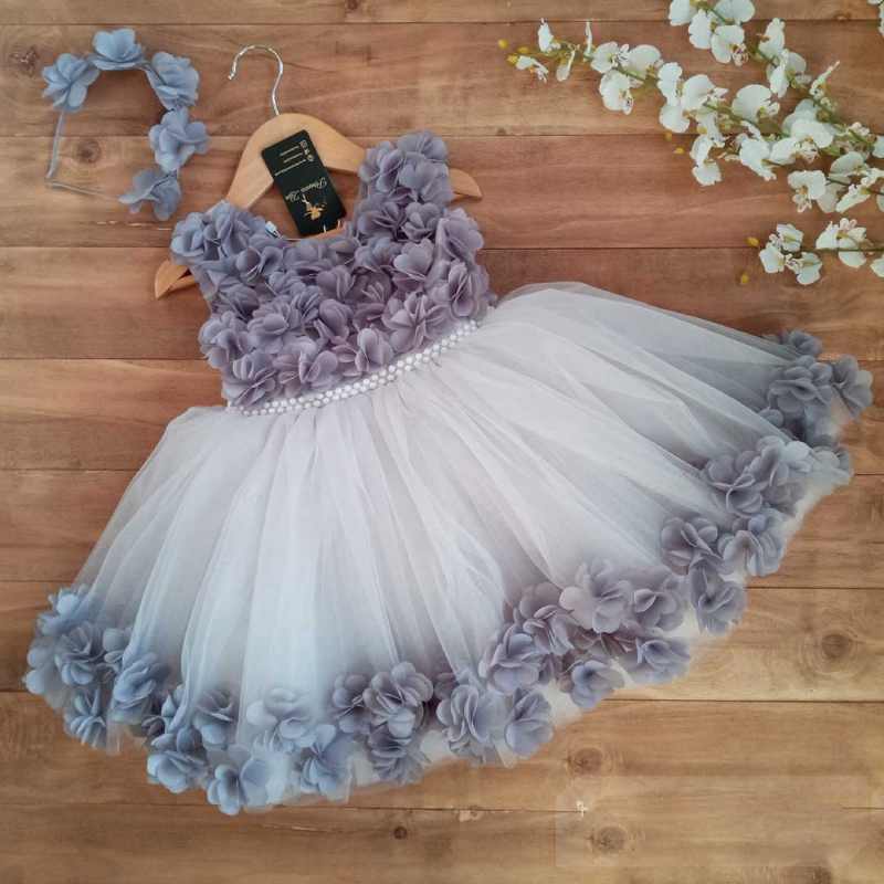 لباس عروس پرنسسی دخترانه؛ بچه گانه ساتنی 3 رنگ سفید نباتی صورتی