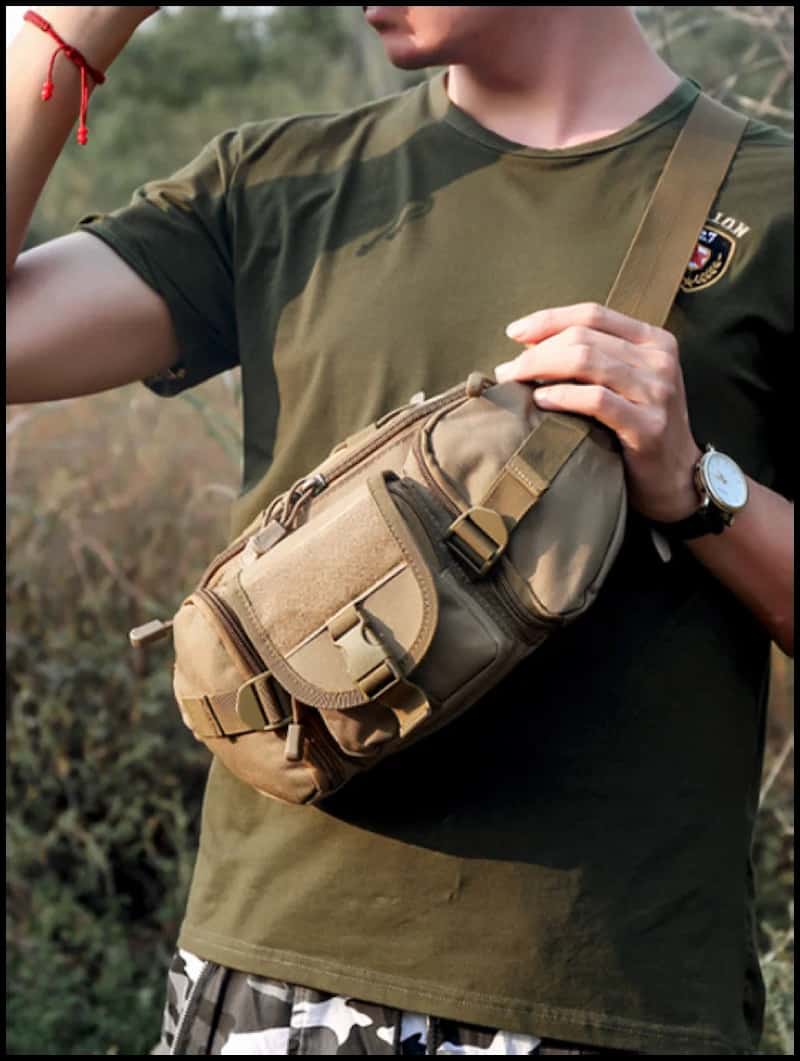 کیف کمری پکینیو؛ کوله پشتی کوهنوردی (چرم برزنت مشبک) بند قابل تنظیم Sporty style