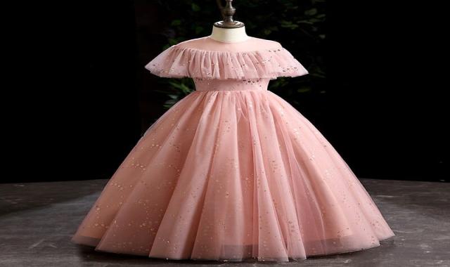 لباس پرنسسی دخترانه نوجوان؛ آستین پفی یقه عروسکی 2 طرح فانتزی classic