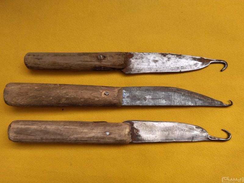 چاقو قالی بافی؛ گره زدن نخ الیاف بریدن تار 2 نوع کاردک قلاب