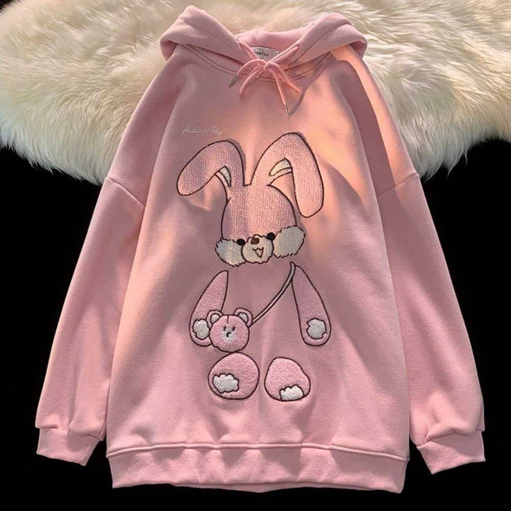 هودی خرگوشی دخترانه؛ دورس پشم شیشه سایز (32 48) طرح حیوانات