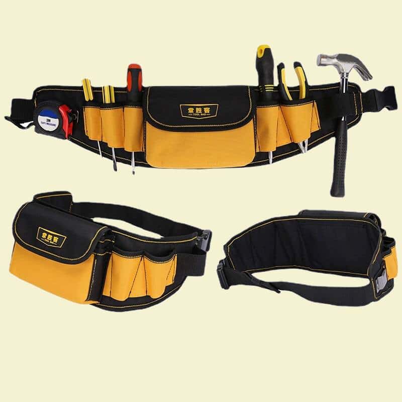 کیف کمری ابزار؛ دوام استحکام بالا (سبز مشکی طوسی) پارچه ای