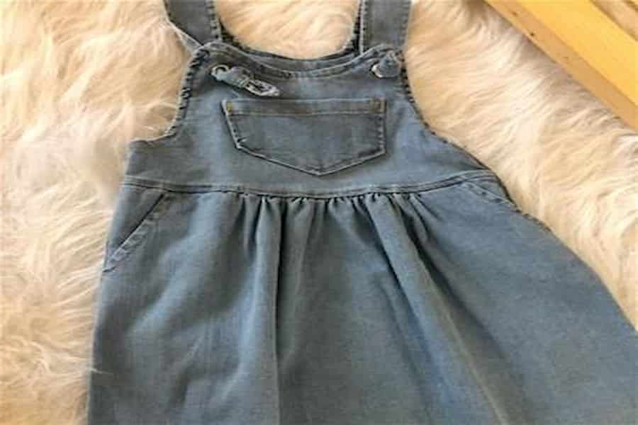 لباس لی سرهمی دخترانه؛ پوشیده نیمه باز 3 رنگ آبی روشن تیره مشکی