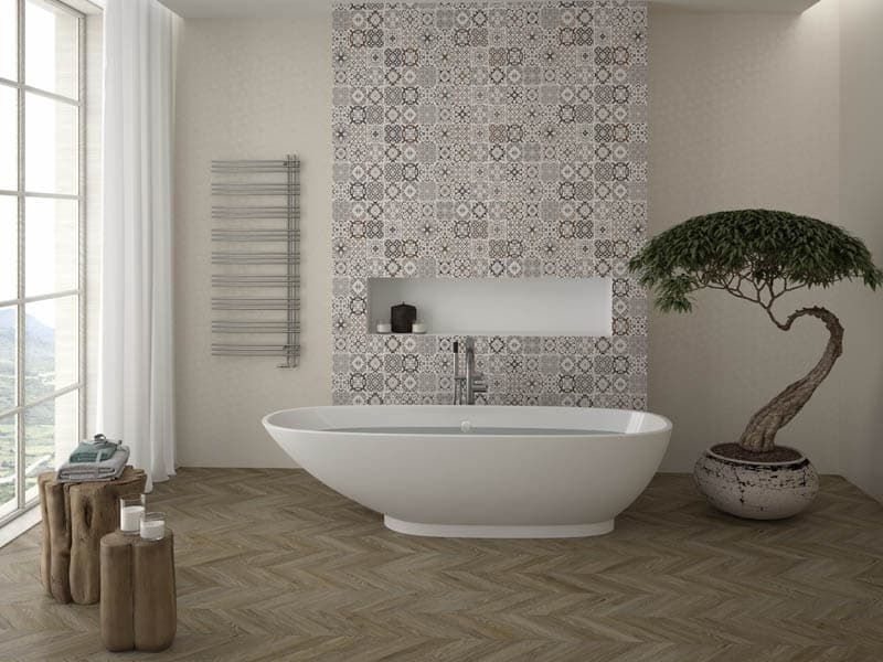 کاشی و سرامیک بیستون؛ مربع مستعطیل 2 رنگ مشکی صدفی