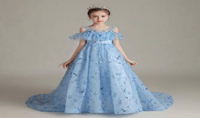لباس بچه گانه پرنسسی؛ تور ساتن حریر 2 طرح پروانه ای عروسکی