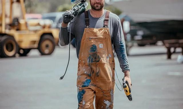 لباس کار دوبنده کتان؛ سفید قهوه ای 2 کاربرد تاسیسات الکترونیک