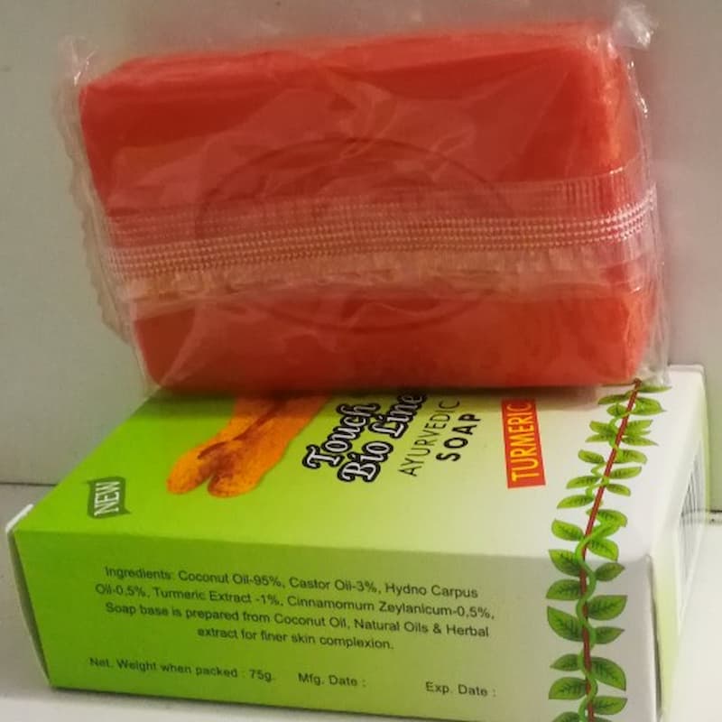 صابون زردچوبه تاچ بیولاین؛ گیاهی ویتامین E درمان اگزما ضدجوش 75 گرم