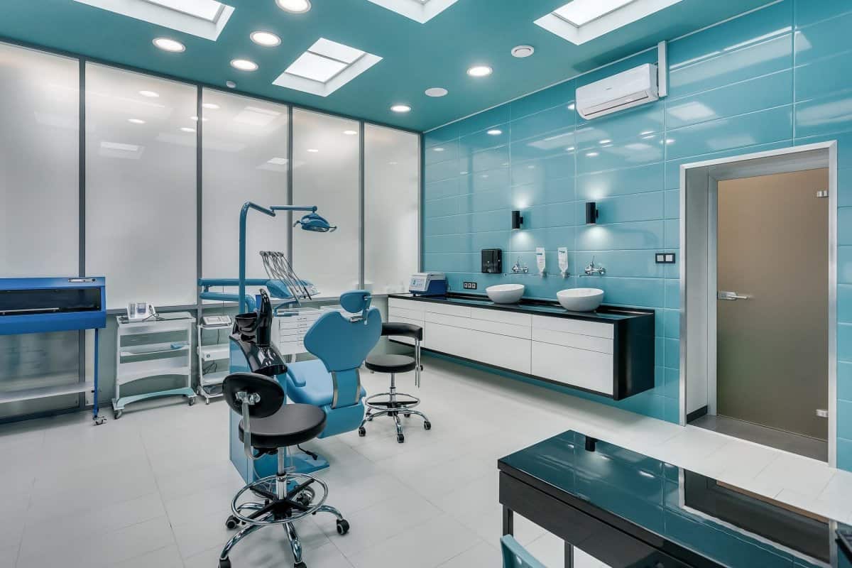 یونیت دندانپزشکی صدف؛ شاسی فولادی استاتیک 3 سبز طوسی آبی Sadaf