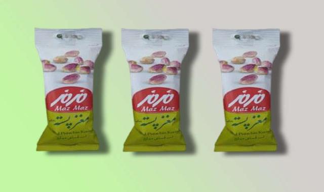 مغز پسته مزمز؛ زعفرانی نمکی خام حاوی کلسیم ریبوفلاوین (30 70) گرمی