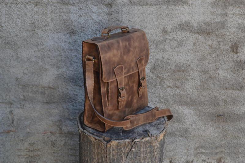 کیف چرم شسته؛ لایه پارچه دسته دار دوشی نخی ابعاد 33*30 اصل