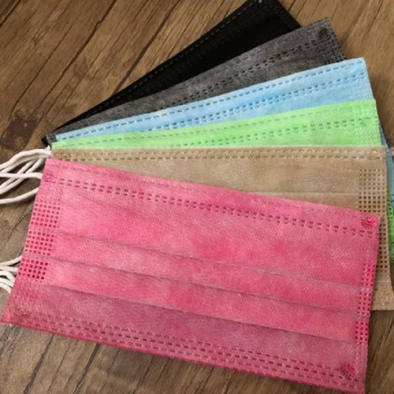 ماسک سه لایه پزشکی استاندارد؛ ساده طرح دار (زرد سفید قرمز) بزرگ